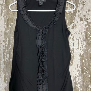 WHBM black with ruffle tank / blouse